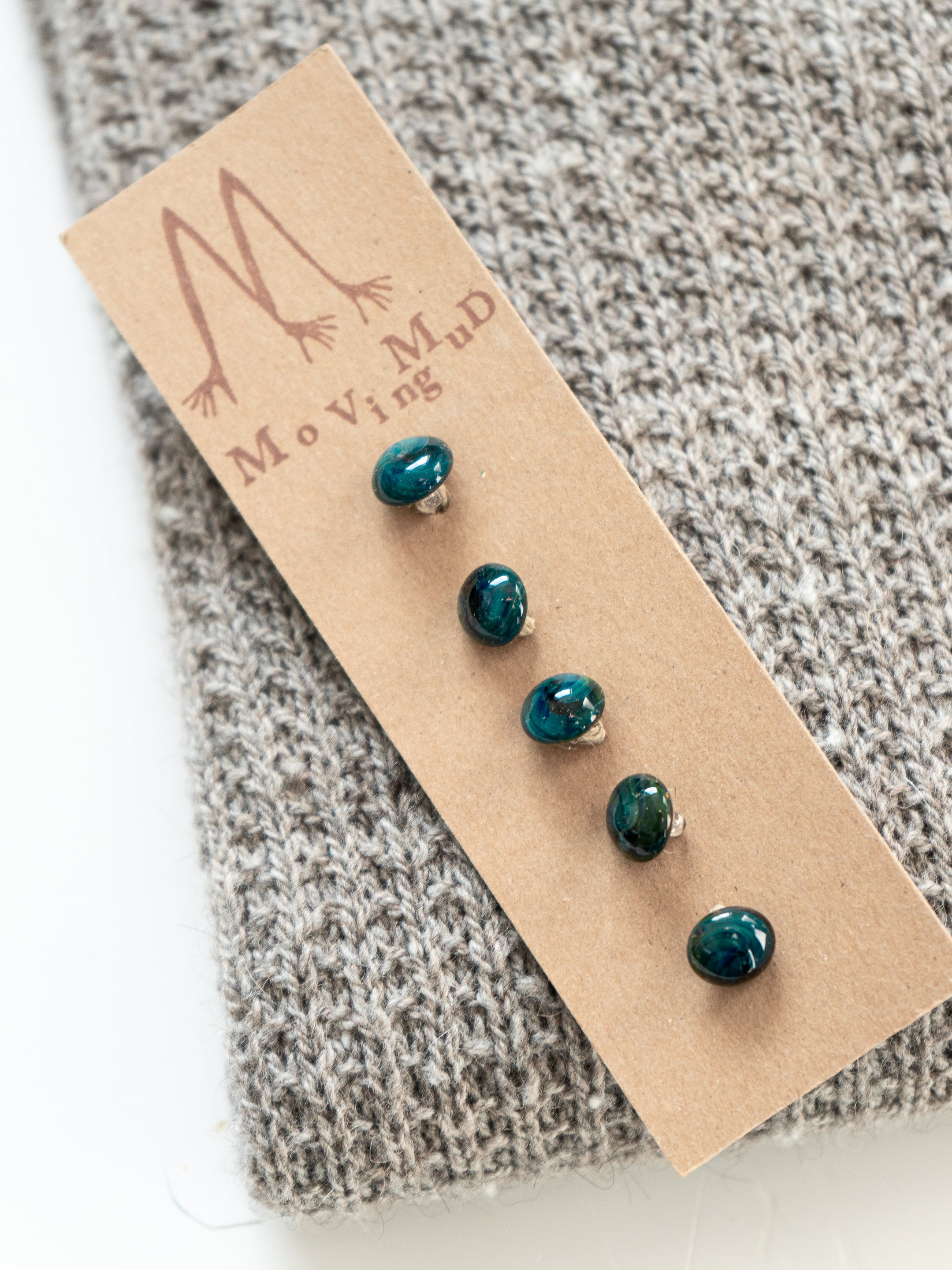 Moving Mud Blue/Green Glass Button Set