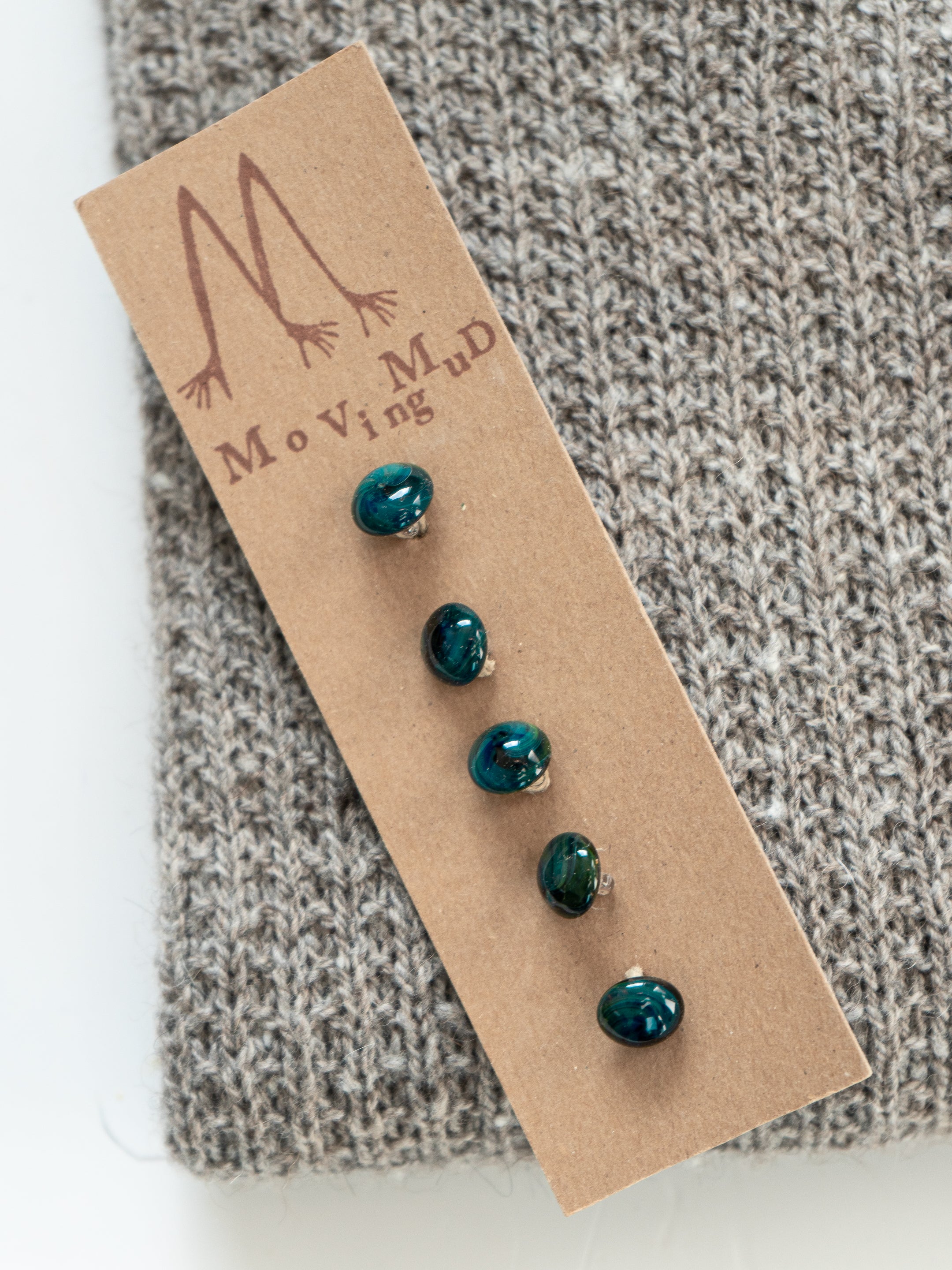 Moving Mud Blue/Green Glass Button Set