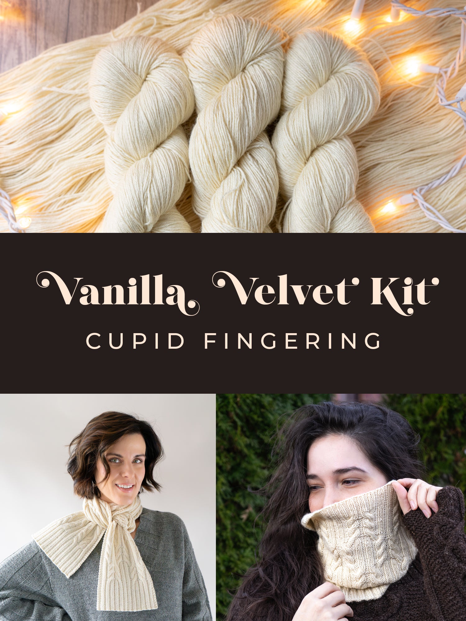 Vanilla Velvet Scarf or Cowl Kit <br><small>yarn & knitting pattern kit</small>