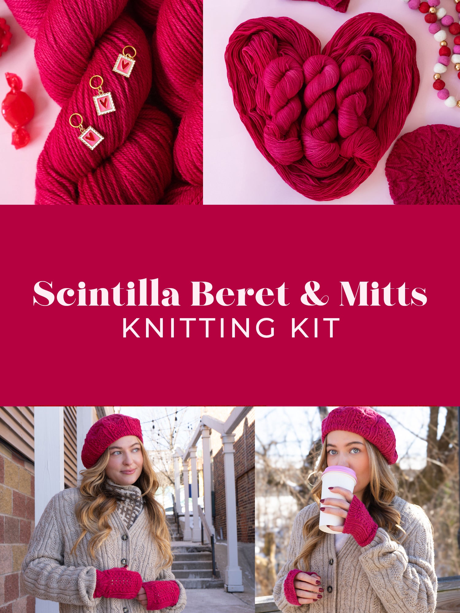 Scintilla Beret & Mitts Kit <br><small>yarn & knitting pattern kit</small>